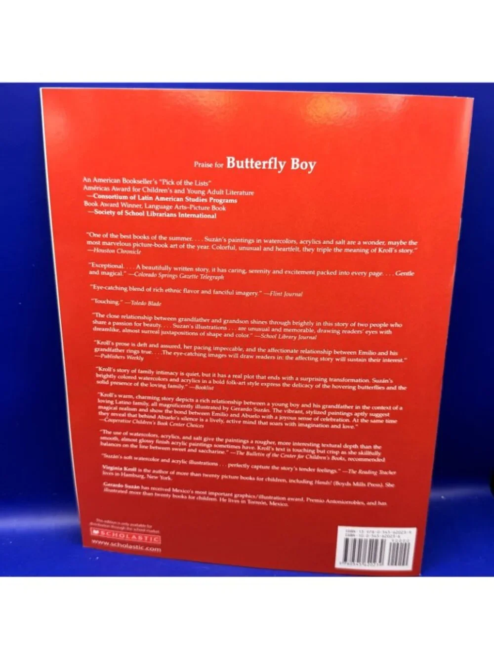 Butterfly Boy Virginia Kroll PB Scholastic Latino Multicultural Family Reading